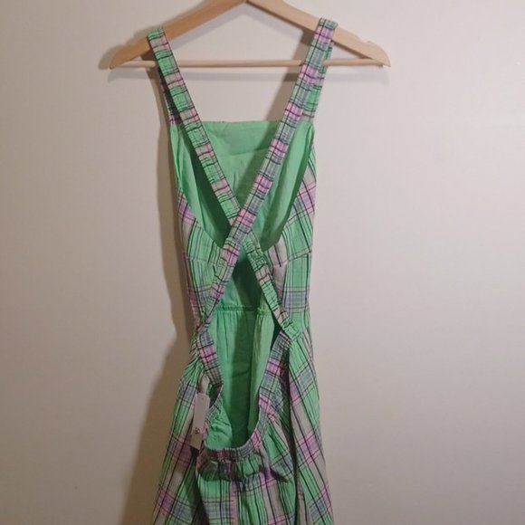 B.P Green Print Square Neck Cotton Minidress - Picture 11 of 12